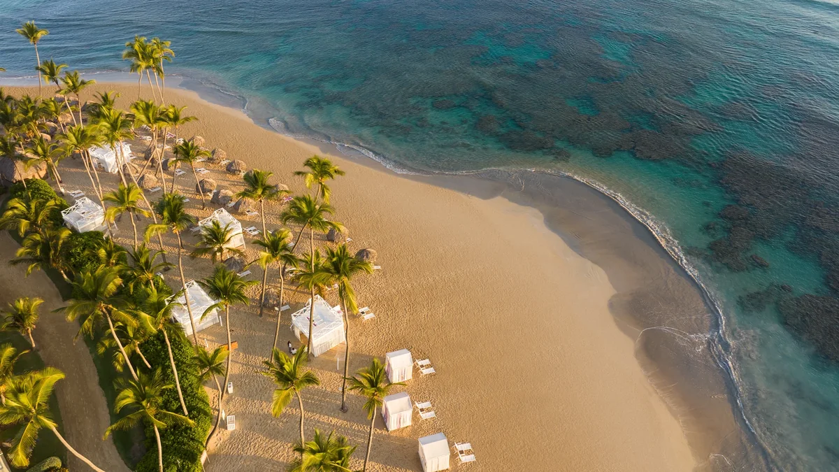 Palm-lined Uvero Alto beachfront at Breathless Punta Cana Resort & Spa