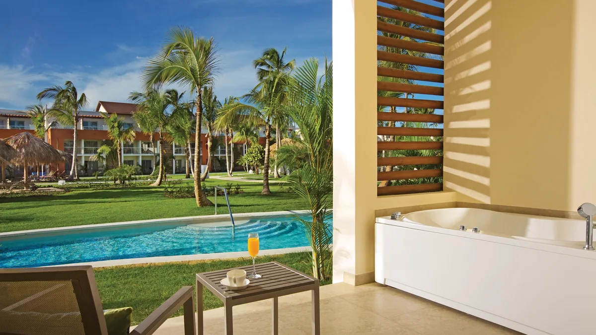 Swim-up suite terrace and pool at Breathless Punta Cana Resort & Spa