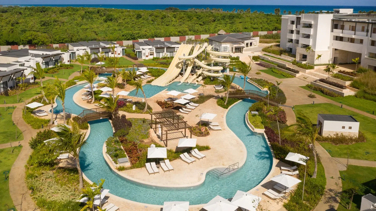 Aerial view of Dreams Macao water park and lazy river