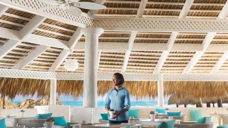 Open-air beachfront Lobster House restaurant at Excellence Punta Cana