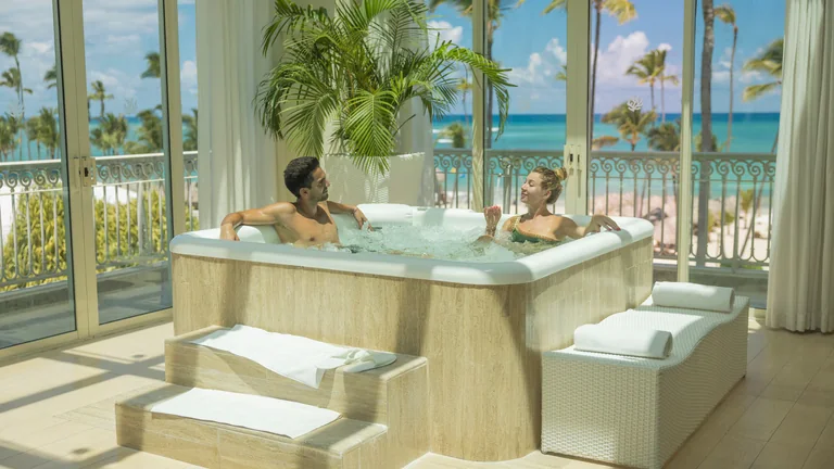 Ocean-view spa setting at JOIA Bávaro by Iberostar