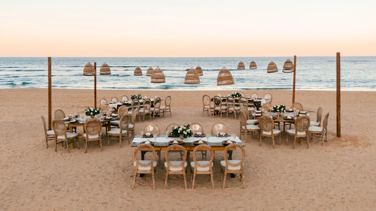 Outdoor beach reception setting at Secrets Tides Punta Cana