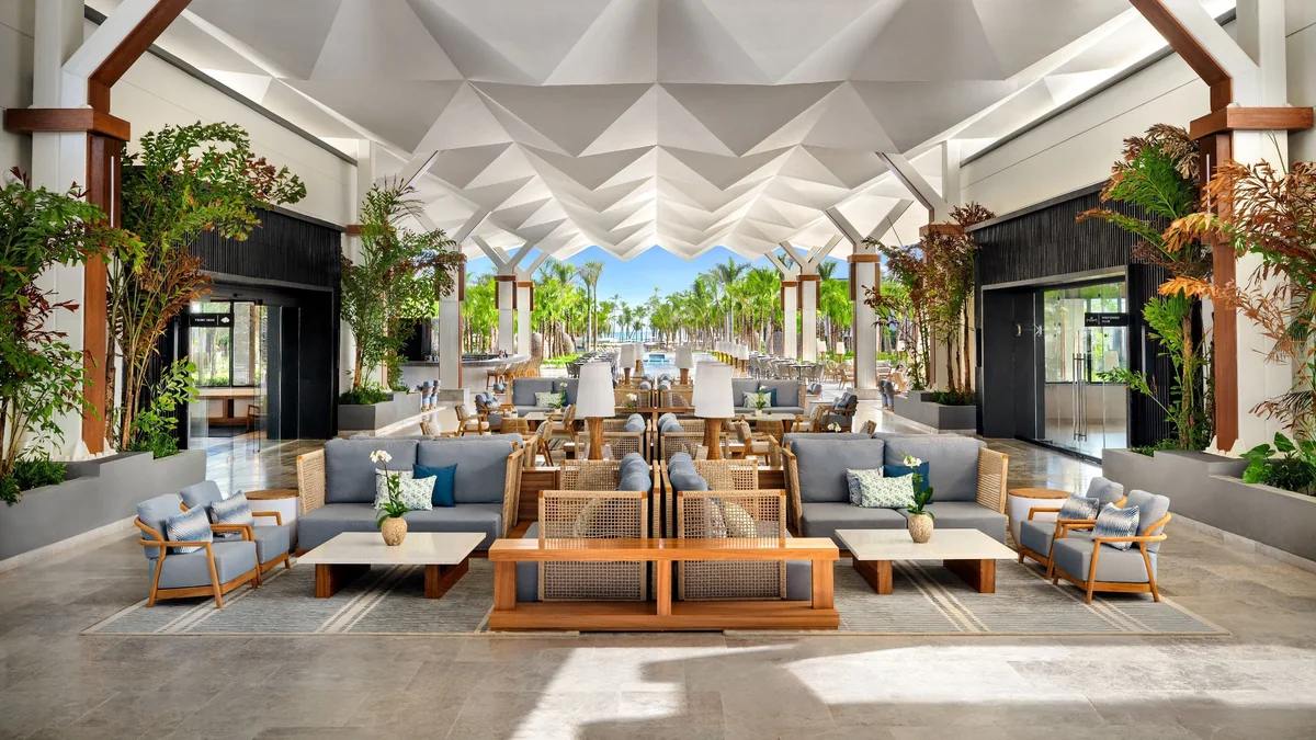 Open-air lobby at Secrets Tides Punta Cana