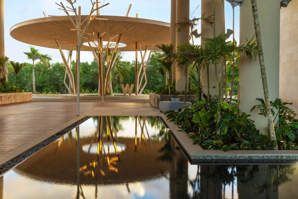 Outdoor lobby pavilion at W Punta Cana