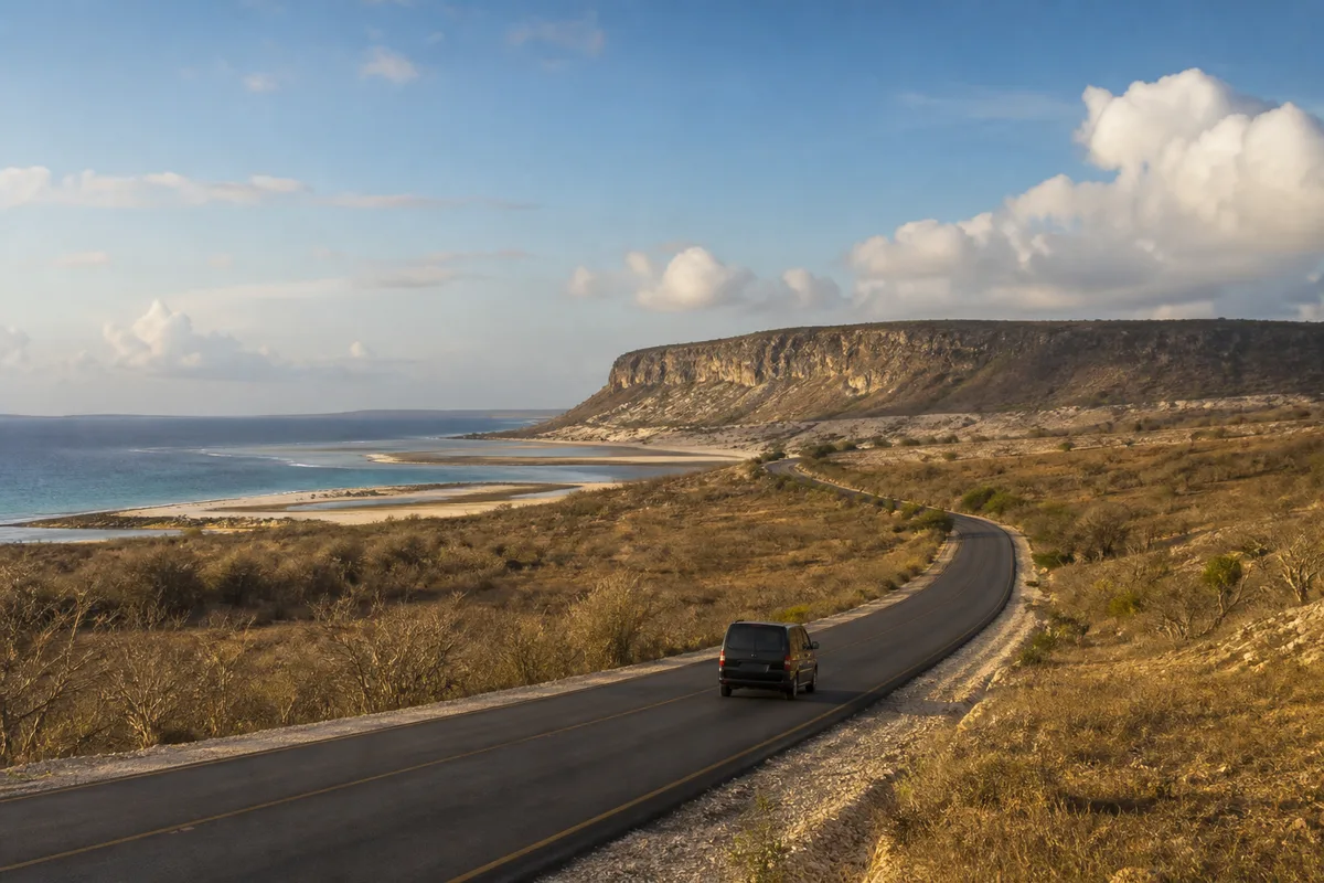 Ruta costera hacia El Morro cerca de Monte Cristi