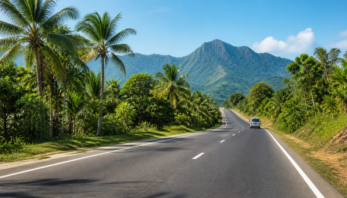 Road from Punta Cana Airport to Dominican Republic resorts