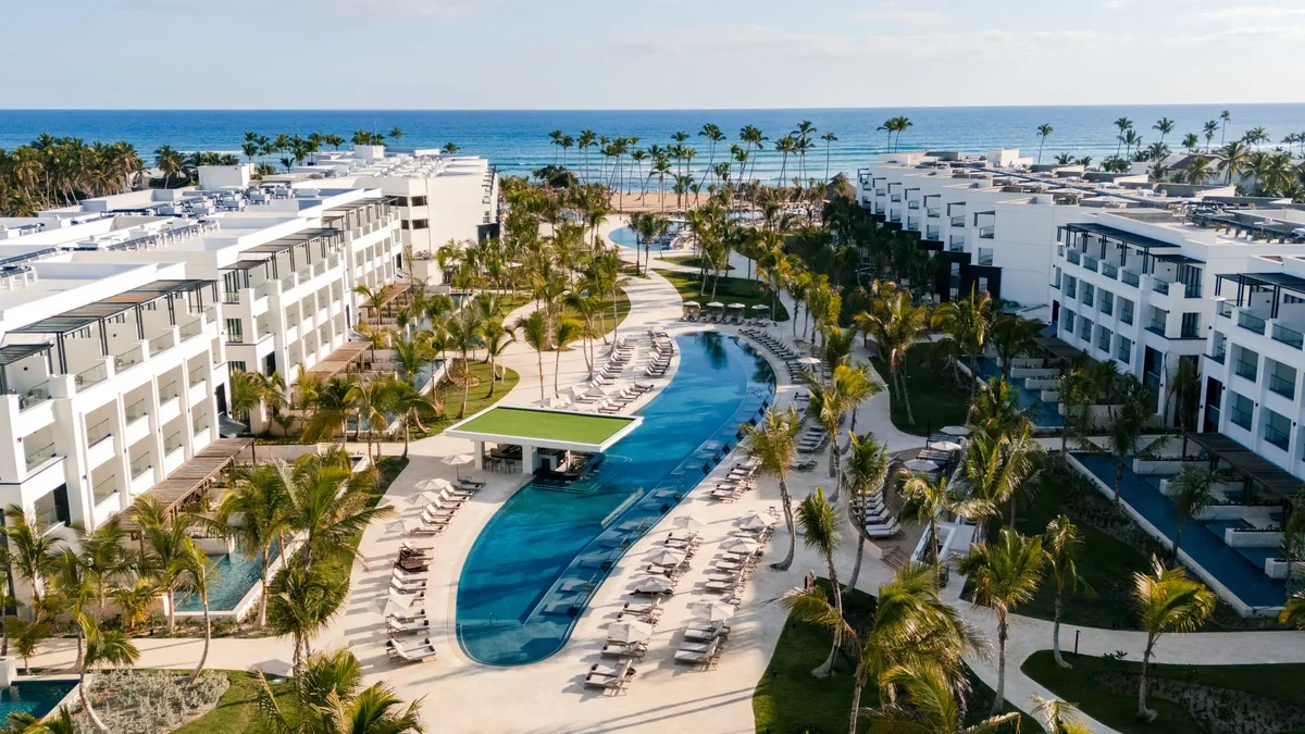 Aerial view of Secrets Tides Punta Cana on Uvero Alto beach